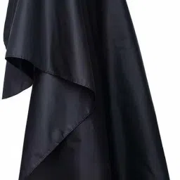 Barber Hair Cutting Sheet Apron Cap Waterproof for Women, Men Hairdressing Salon Accessories 1 Pcs (Black) Makeup Apron-image-1