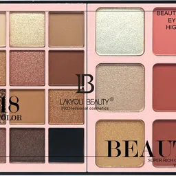 lakyou beauty 3 in 1 Palette | 18 Colors | Eyeshadow, Highlighter, Blusher 56 g-picture-9