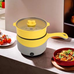 1.8 Liters 450W Non-stick Electric Multi Cooker Electric Kettle (Yellow) Food Steamer-7