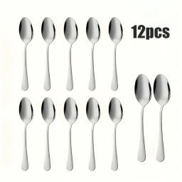 Tea Spoon Set, Food Grade Stainless Steel Tea Spoon, Durable Small Spoons Stainless Steel Tea Spoon Set-image-12
