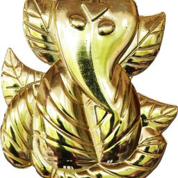Decorative brass car dashboard idols metal leaf shaped Ganesha Decorative Showpiece - 7 cm-image-65