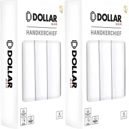 Dollar Cotton Handkerchiefs Hanky for Men - White ["White"] Handkerchief-image-32