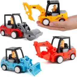 4pcs Colorful Construction Truck Playset Friction Powered Push and Go Toys Gift-image-62