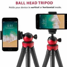 wazny Flexible Gorillapod Tripod with 360° Rotating Ball Head 12 Inch Tripod for All DSLR Cameras, Go Pro & Mobile Phones with Universal Mobile Holder for Vlogging Streaming Photography Tripod Ball Head, Tripod Bracket, Tripod Kit image 2