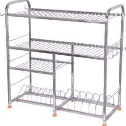 Utensil Kitchen Rack 4 Layer 24 x 24 inch Kitchen Dish Rack/Kitchen Utensils Rack/Modern Kitchen Storage Rack/Kitchen Organizer Steel-image-65