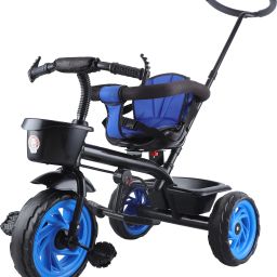 Striker Trike Push & Plug Baby Trike with Dual Storage Basket, Parental Handle, Harness, Folding Footrest for Kids| Boys| Girls Age Group 2 to 5 Years Tricycle-image-68