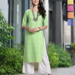 moda rapido Pack of 5 Women Printed Crepe A-line Kurta-picture-23