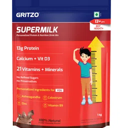 gritzo SuperMilk Height+ (13+y Boys), 13g Protein, Double Chocolate, Pouch-picture-16