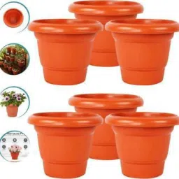8 Inch Round Garden Plastic Planters Plant Container Set for indoor/outdoor pot Plant Container Set-14