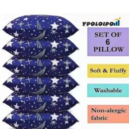 LUXURY Polyester Fibre Abstract Sleeping Pillow Pack of 6-image-54