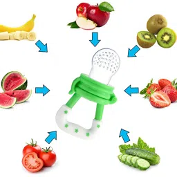 mastela Fruit/Food Feeder/Pacifier/Nibbler with Silicon Mesh in Box Packing (Green, Pack of 1) Teether and Feeder image 5