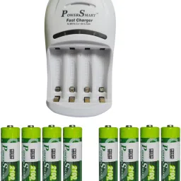 Power Smart Fast Charging Unit PS1007 Combo With 2 Set 2100 maHx4 AA Cells Camera Battery Charger-image-12