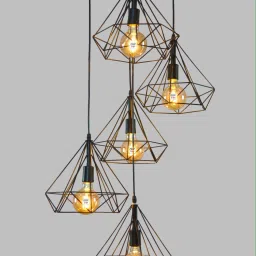 Pendant Light with Rustic Black Metal Pendants Ceiling Lamp-image-67