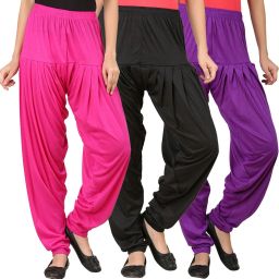 Solid Cotton Viscose Blend Women Harem Pants-image-71