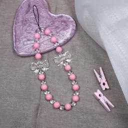 Threads & Beads mobile charm, fashion butterfly charm with pink trendy design Phone Charm-14