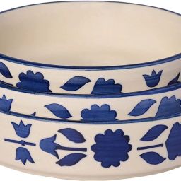 Ceramic Salad Bowl Blue Floral Salad Tray/Bowl-Dish Bowl-Salad Plate Serving Snack 5.5,6.5,7.5 Inch-image-24