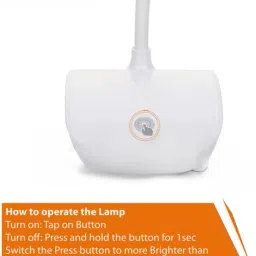 whitemen Study Table Lamp Rechargeable Desk Lamp with USB Charging for Student for Study Study Lamp image 3