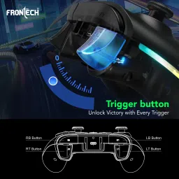Frontech Wired Type-C Gaming Controller |Dual Vibration Motors | RGB Light (GP-0001) USB Gamepad image 5