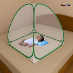 checkme Polyester Kids Washable Foldable Baby Mosquito Net for 0 to 3 Years Old Baby, Size 3ft x 3ft x 2.5ft Mosquito Net image 2