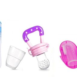 Baby Food Feeder And Baby Fruit Nibbler & Tongue Cleaner PACK OF 3 Teether and Feeder-image-81