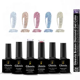 Disco Reflective Glitter UV Gel Polish UV/LED Cured 8ml/each (9pc Combo) Multicolor-image-24