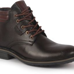 Genuine Leather Lace Up Ankle Chukka Boots|Memory Cushion Formal Biker Boots For Men-image-43