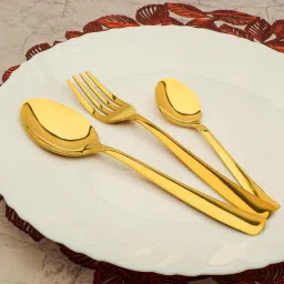 Premium Golden Spoon , Fork & Butter Knife Stainless Steel Table Spoon, Dessert Spoon, Tea Spoon Set-5
