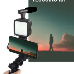 AMUSING All-In-One Smartphone Vlogging Kit Video Recording Equipment with Tripod Monopod Kit, Tripod Kit-11
