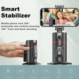 EVAAENTERPRISES Black Gimbal Stabilizer P02 with Auto Rotational Function 2 Axis Gimbal for Mobile, Camera-31