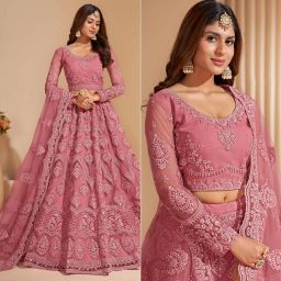 Embroidered Semi Stitched Lehenga Choli-image-90