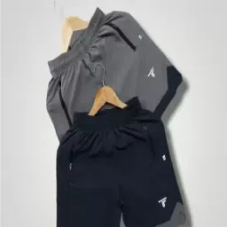 Pack of 2 Color Block Men Grey, Blue Sports Shorts, Gym Shorts, Basic Shorts, Regular Shorts, Swim Shorts, Running Shorts-picture-22