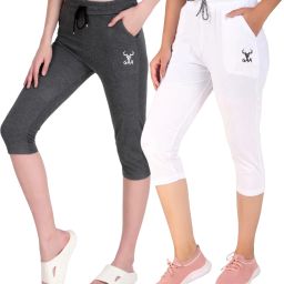 Women White, Grey Capri-image-68