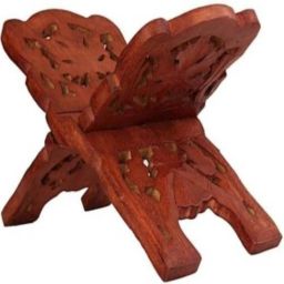 Divine Edge Wooden Pooja Book Stand – A Sacred Companion for Your Spiritual Wooden Brown Rehal-image-94