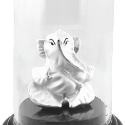 999 Pure Silver Ganesha/Vinayaka Beautiful Idol with Acrylic Base for Pooja Decorative Showpiece - 2 cm-picture-26