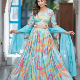 tasrika Leheriya Semi Stitched Lehenga Choli-picture-31