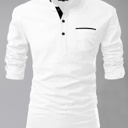 Men Solid Cotton Blend Straight Kurta-image-102