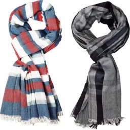 Self Design Pure Cotton Men Multicolor Stole-picture-23