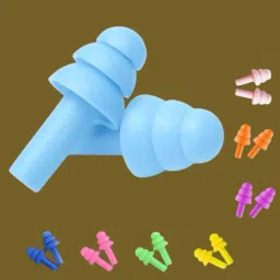 4 Pairs Ear Plugs Soft Silica Gel Noise Reduction-Random Color (Multicolor)-N1 Ear Plug-image-79