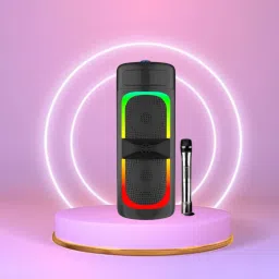 SACRO Bluetooth Party Speaker With Karaoke Mic and RGB Lights,High Quality Woofer F401 40 W Bluetooth Laptop/Desktop Speaker-image-79