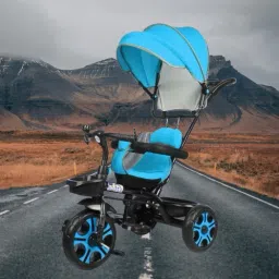 Canopy Tricycle with Soft Seat,Front-Back Basket,Parental Push Handle,Bell Kids Canopy Tricycle for Babys with New Colours Tricycle-image-4