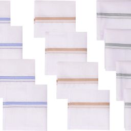 SUPERCOT Mens Hanky White Size 48X48Cm 12 Pcs Handkerchief (Pack of 12) ["White"] Handkerchief-image-65