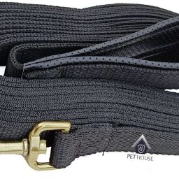 Padded Dog Training Lead Dog Leash Long Leash 10 Ft Long Leash for Dogs (1" Wide by 10 Ft Long Black Colour) 305 cm Dog Strap Leash-23