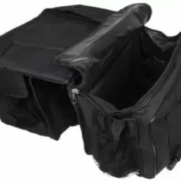 Double-side Black Polyester, Leatherette Motorbike Saddlebag-11