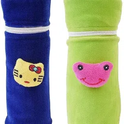 Soft Plush Baby Bottle Cover for Feeders Set of 2 Zipper Closer Cute Animated-image-67