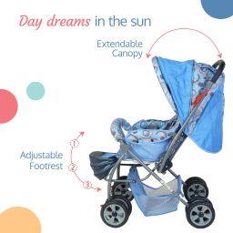 luvlap Starshine Stroller/Pram, Easy Fold for Newborn Baby/Kids, 0-3 Years, Stroller image 4