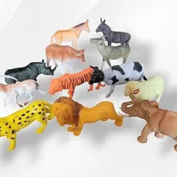 12 Big Size Wildlife Animal Toy Set Durable PVC Realistic Mini Jungle Zoo Animal-image-12