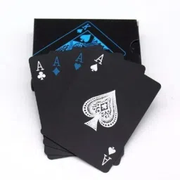Unique Black Good Quality Waterproof Black Plastic Playing Cards-image-1