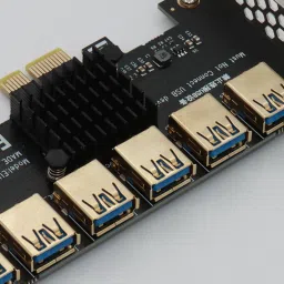 microware PCI-E 1 to 7 Riser Card Riser Heat Sink Converter for Video Card BTC Mining GDDR6X 1 GB NVIDIA Chipset 64 bit 1 MHz Graphics Card image 3