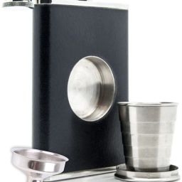 Stainless Steel, Leather Hip Flask-15
