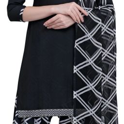 Unstitched Crepe Kurta & Patiyala Material Printed-image-48
